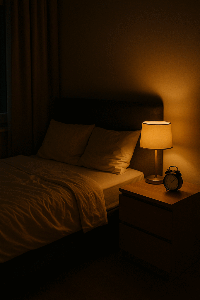 “Clean, relaxing bedroom setup”